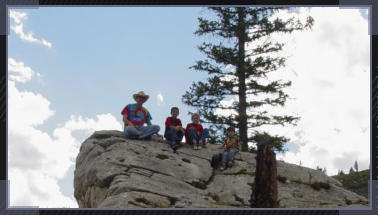 Me with my sons and nephew after a good climb at Yellowstone.